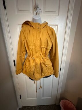 H&M Yellow Hooded Drawstring-Waist Utility Jacket - Women